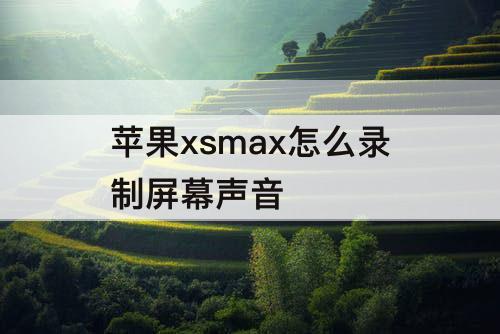 苹果xsmax怎么录制屏幕声音