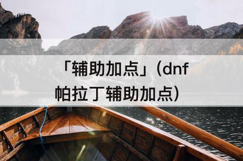 「辅助加点」(dnf帕拉丁辅助加点)