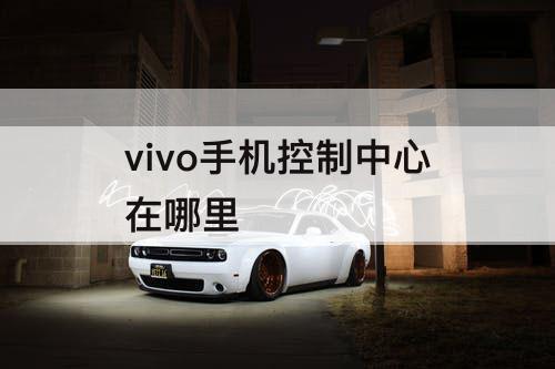 vivo手机控制中心在哪里