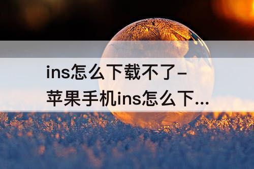 ins怎么下载不了-苹果手机ins怎么下载不了