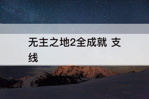 无主之地2全成就 支线