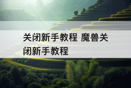 关闭新手教程 魔兽关闭新手教程