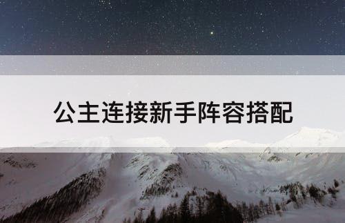 公主连接新手阵容搭配