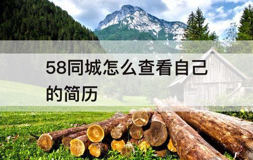 58同城怎么查看自己的简历