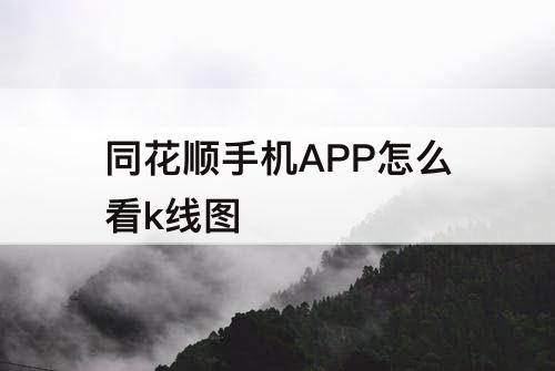 同花顺手机APP怎么看k线图