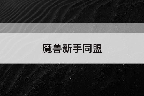 魔兽新手同盟