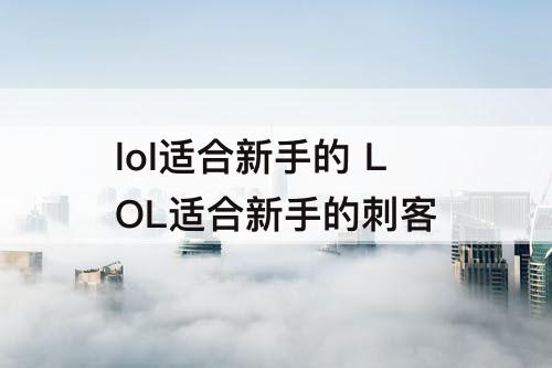 lol适合新手的 LOL适合新手的刺客