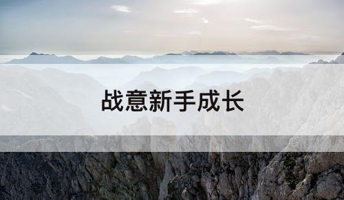 战意新手成长