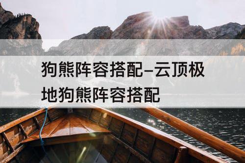 狗熊阵容搭配-云顶极地狗熊阵容搭配