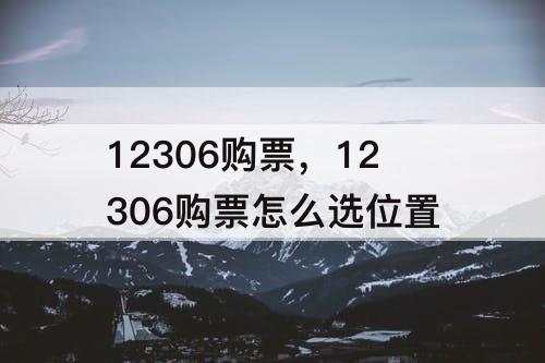 12306购票，12306购票怎么选位置