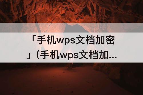 「手机wps文档加密」(手机wps文档加密怎么破解)