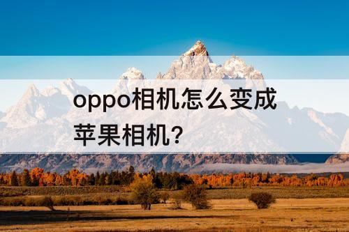 oppo相机怎么变成苹果相机?