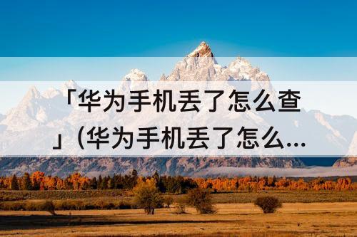 「华为手机丢了怎么查」(华为手机丢了怎么查找)