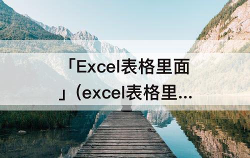 「Excel表格里面」(excel表格里面东西突然没了怎么办)