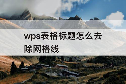 wps表格标题怎么去除网格线