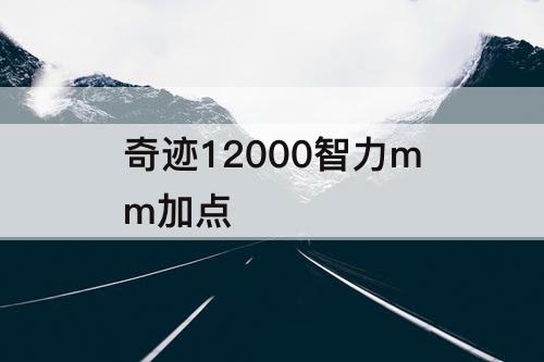 奇迹12000智力mm加点