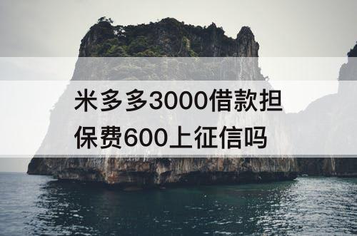 米多多3000借款担保费600上征信吗