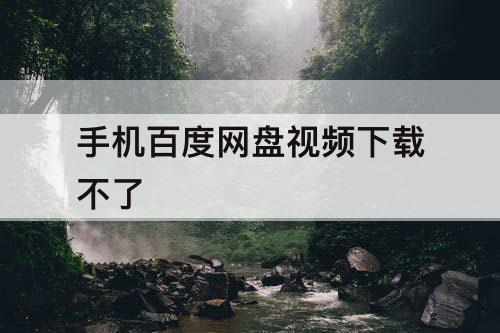 手机百度网盘视频下载不了