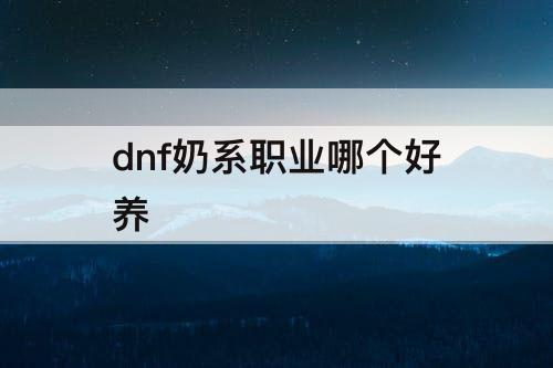 dnf奶系职业哪个好养