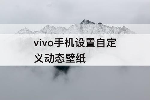 vivo手机设置自定义动态壁纸