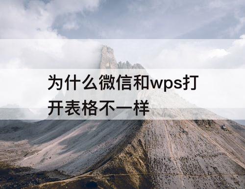 为什么微信和wps打开表格不一样
