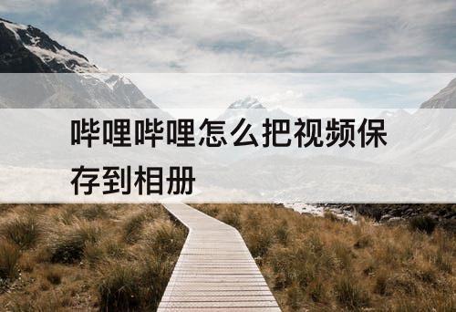 哔哩哔哩怎么把视频保存到相册