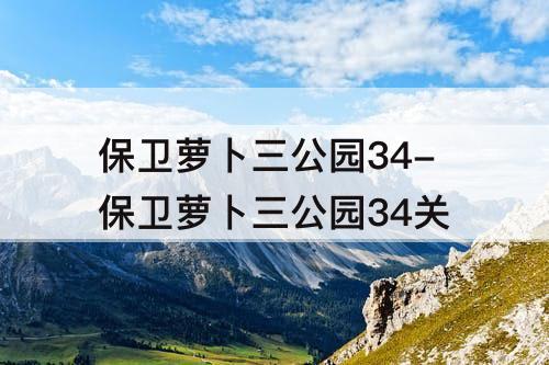 保卫萝卜三公园34-保卫萝卜三公园34关