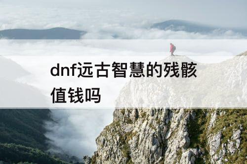 dnf远古智慧的残骸值钱吗