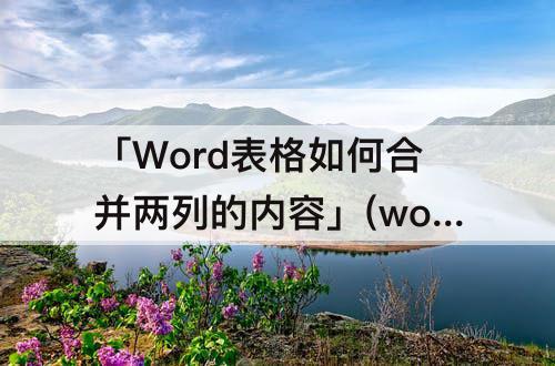 「Word表格如何合并两列的内容」(word表格如何合并两列的内容不变)