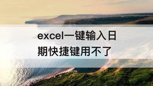 excel一键输入日期快捷键用不了