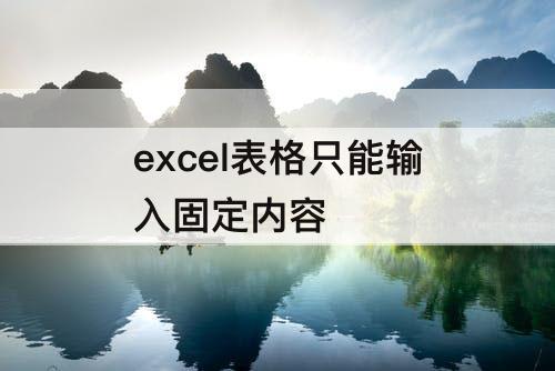 excel表格只能输入固定内容