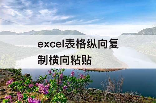 excel表格纵向复制横向粘贴