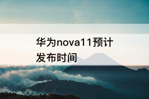 华为nova11预计发布时间
