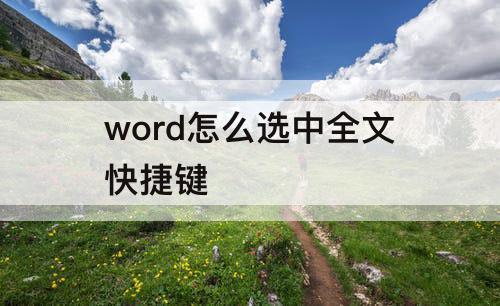 word怎么选中全文快捷键