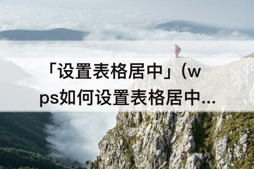 「设置表格居中」(wps如何设置表格居中)