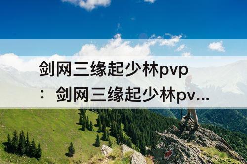 剑网三缘起少林pvp：剑网三缘起少林pvp连招