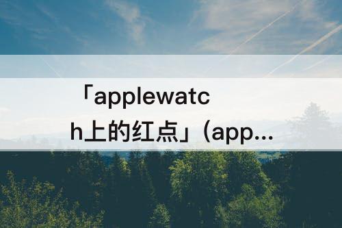 「applewatch上的红点」(applewatch上的红点一直在)