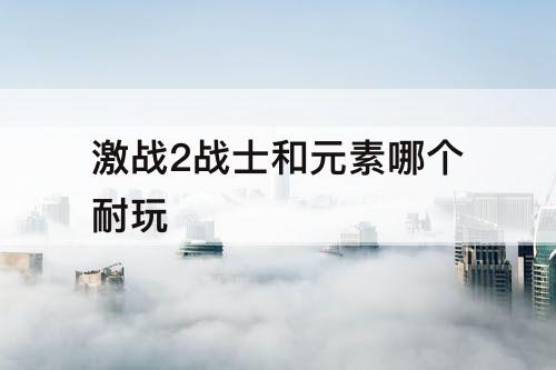激战2战士和元素哪个耐玩
