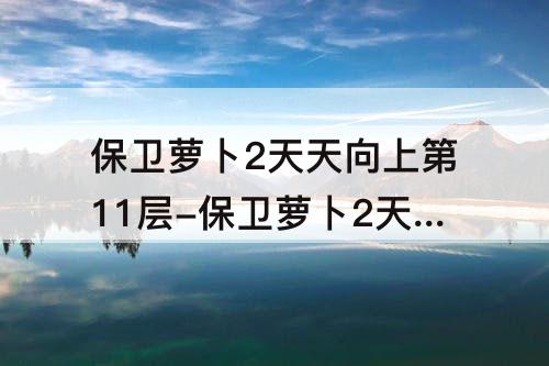 保卫萝卜2天天向上第11层-保卫萝卜2天天向上第11层攻略