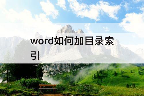 word如何加目录索引