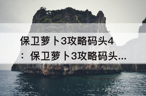 保卫萝卜3攻略码头4：保卫萝卜3攻略码头44攻略