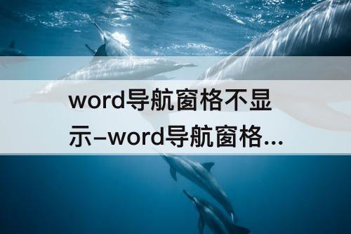 word导航窗格不显示-word导航窗格不显示标题是什么原因