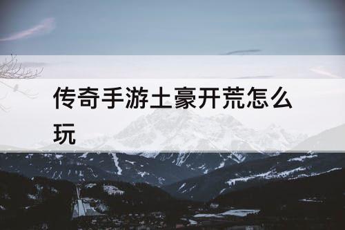 传奇手游土豪开荒怎么玩