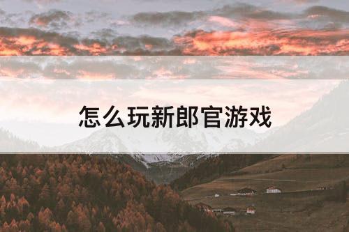 怎么玩新郎官游戏