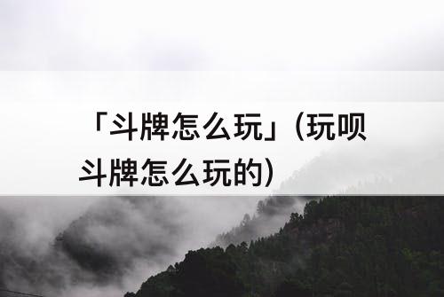 「斗牌怎么玩」(玩呗斗牌怎么玩的)