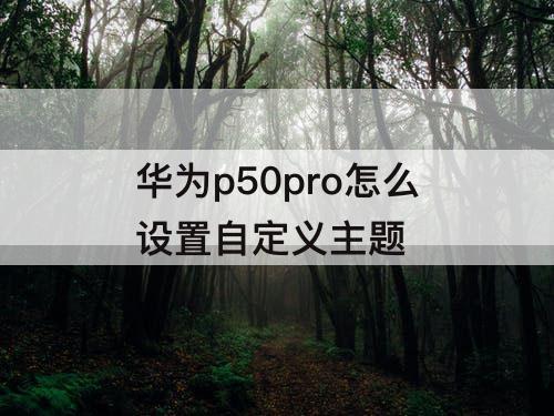 华为p50pro怎么设置自定义主题