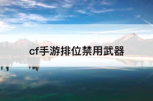 cf手游排位禁用武器