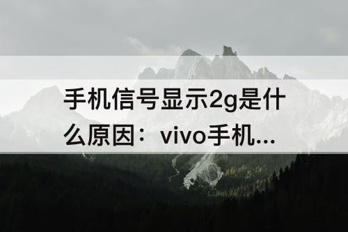 手机信号显示2g是什么原因：vivo手机信号显示2g是什么原因