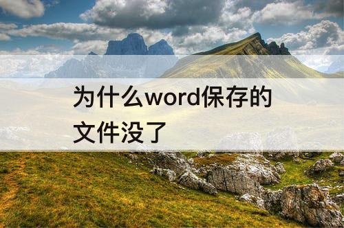 为什么word保存的文件没了