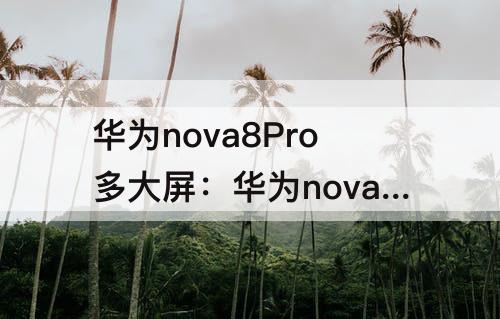 华为nova8Pro多大屏：华为nova8pro多大屏幕